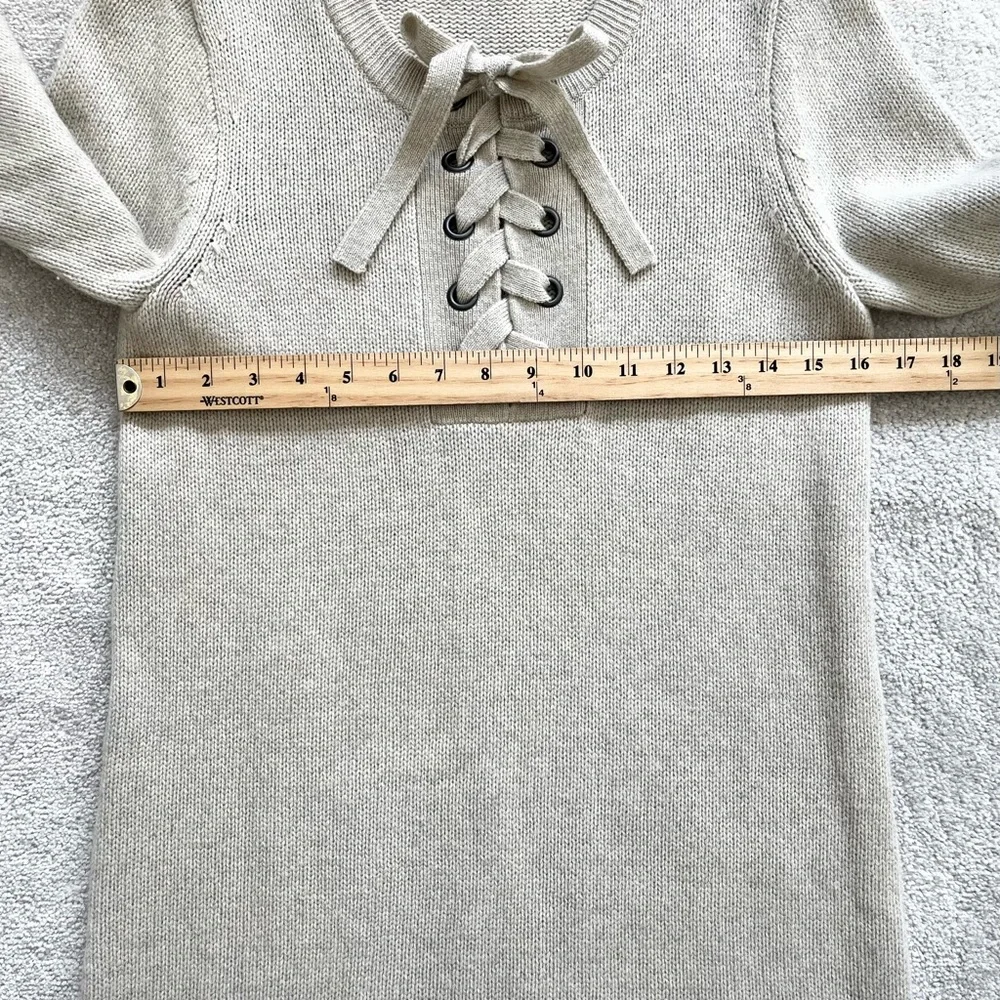 MADEWELL 100% MERINO WOOL Lace-Up Sweater-Dress Size Small Minimalist Chic - Picture 7 of 11